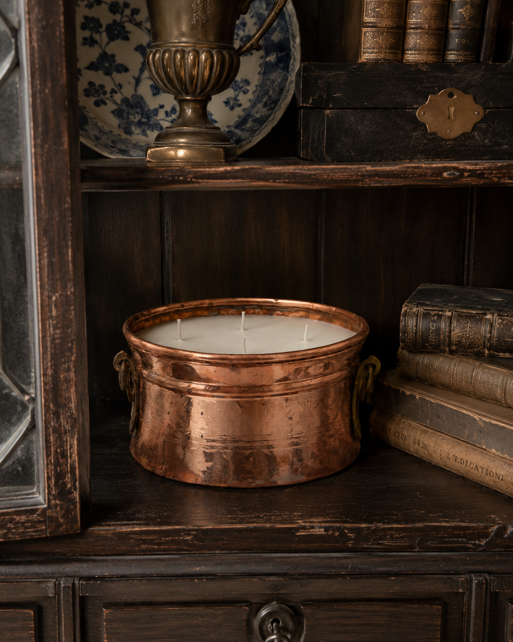 Vintage French Oval Copper Jardinière
