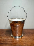 Antique Silver-Plated Ice Bucket with Hand-Chased Floral and Fan Etchings