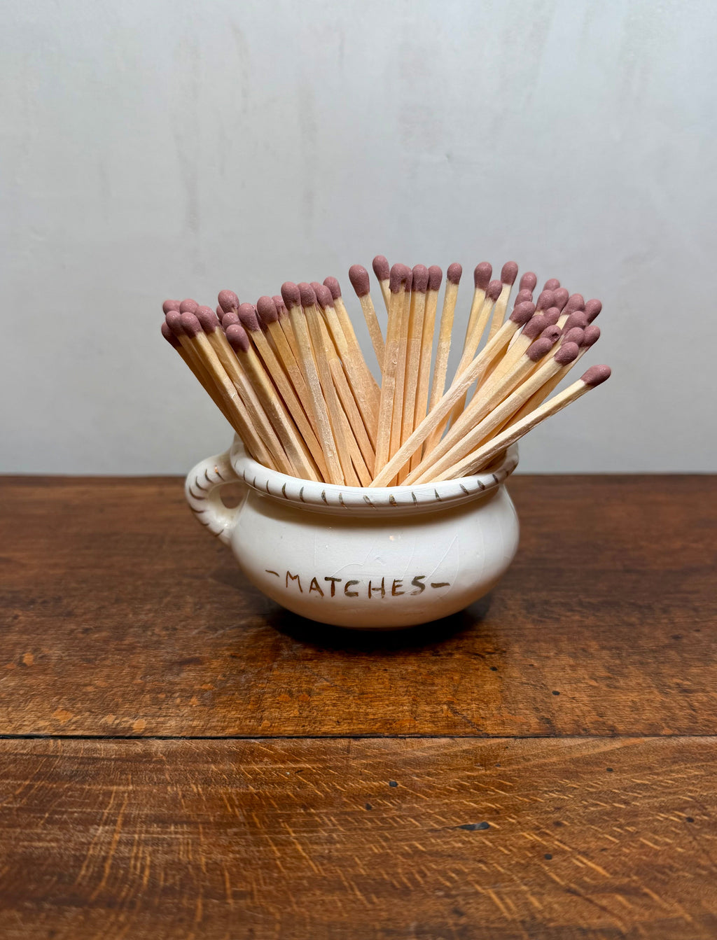 Vintage Ceramic "Matches" Pot