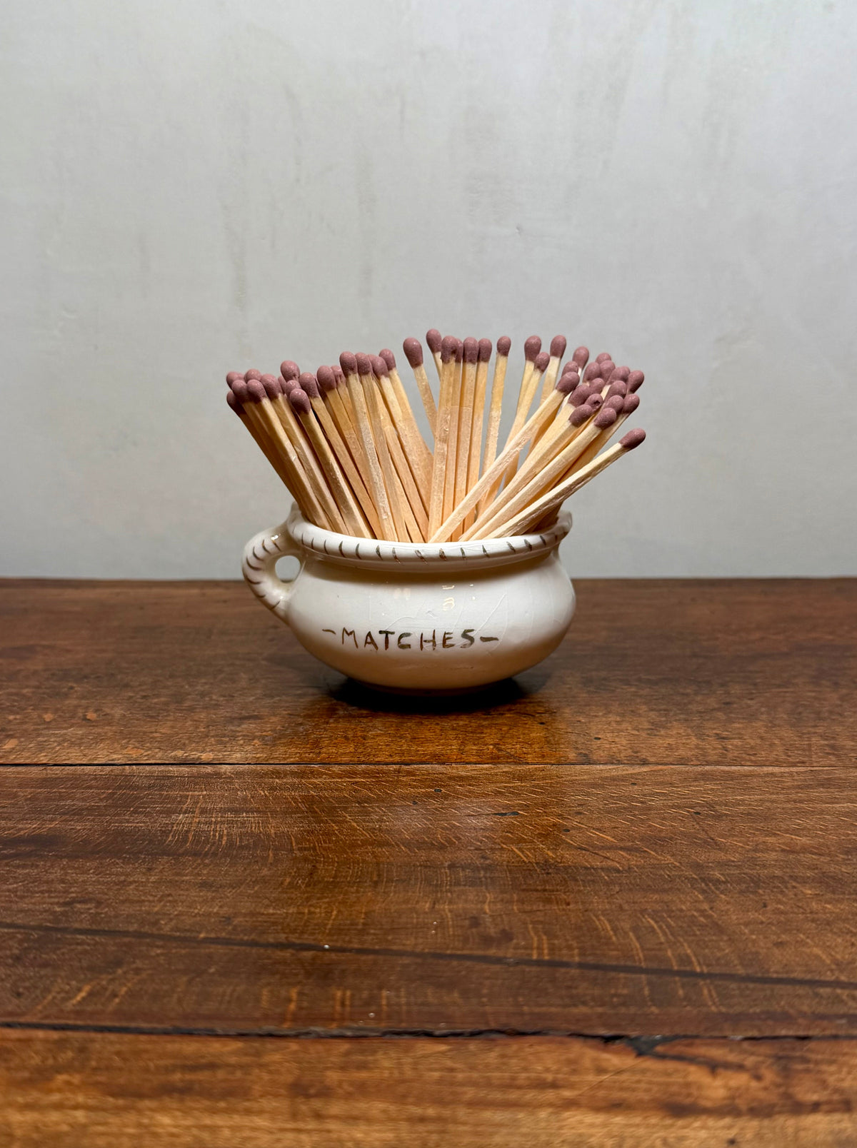 Vintage Ceramic "Matches" Pot