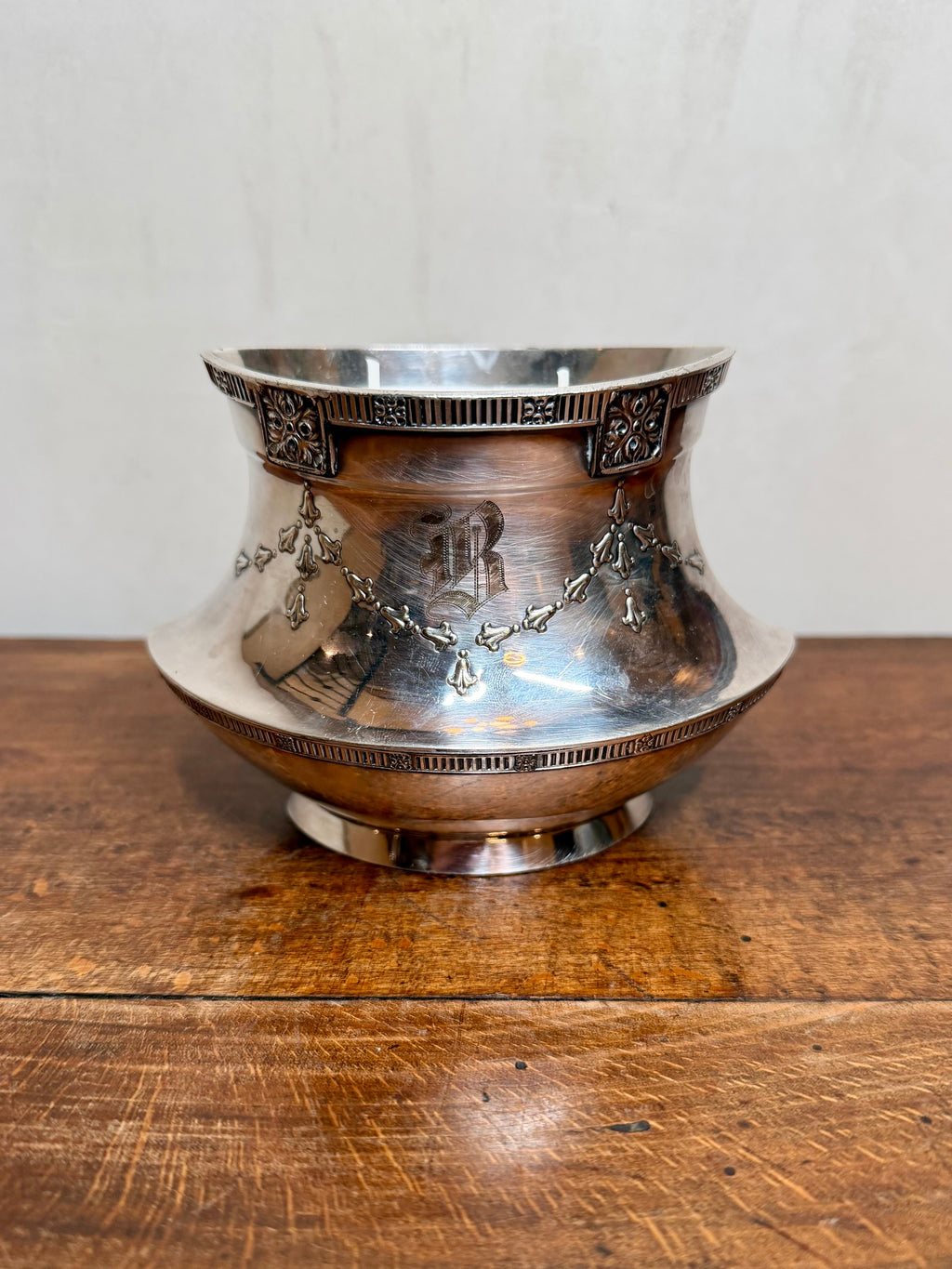 Vintage Silver-plated Trophy Bowl with Mongrammed "B"