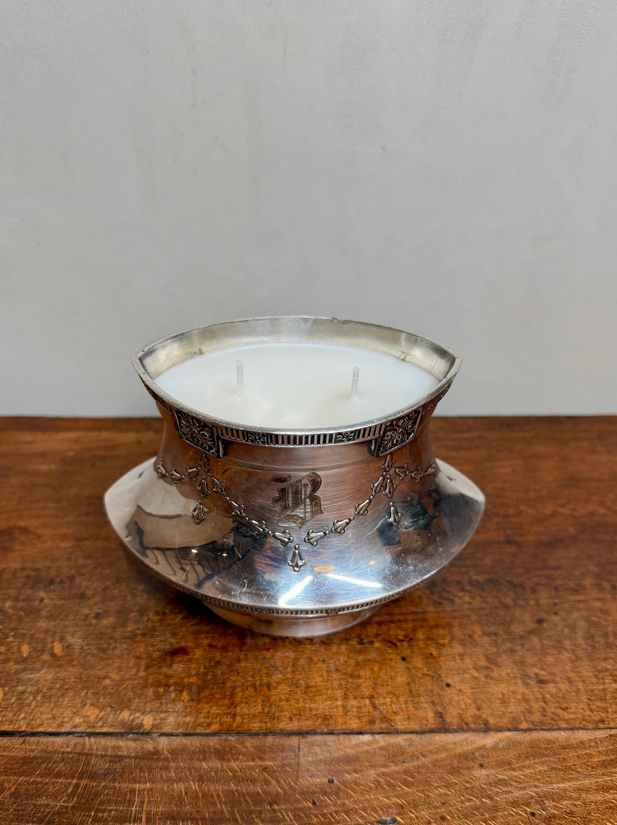Vintage Silver-plated Trophy Bowl with Mongrammed "B"