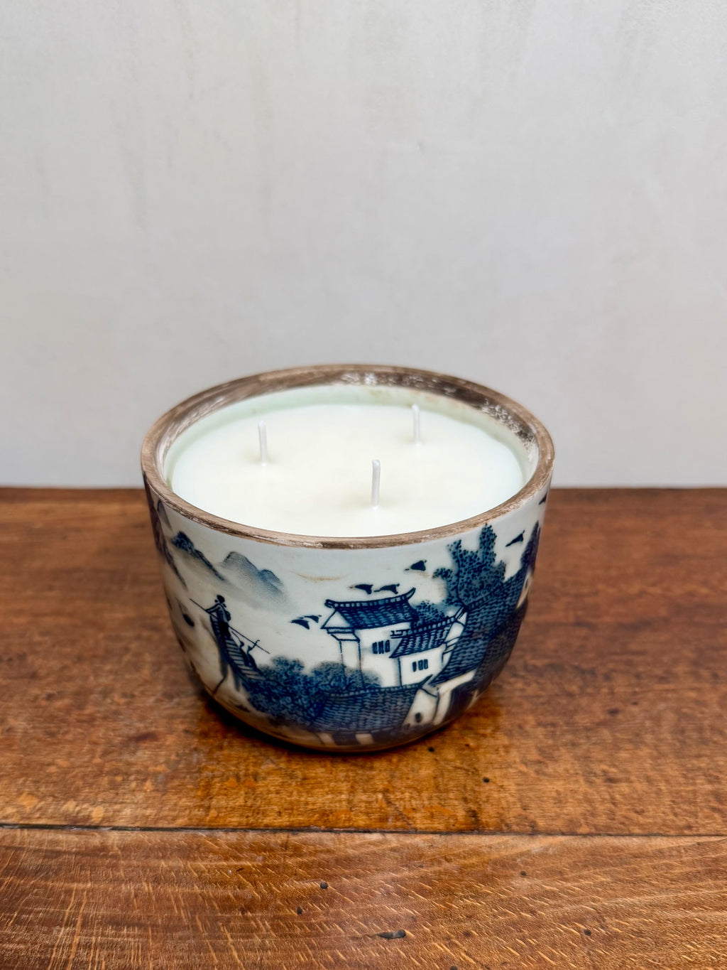 Antique Chinese Blue and White Porcelain Lidded Jar
