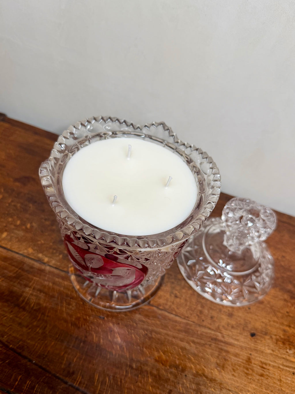 Vintage Hofbauer Amaris Byrdes Crystal Lidded Pedestal Bowl