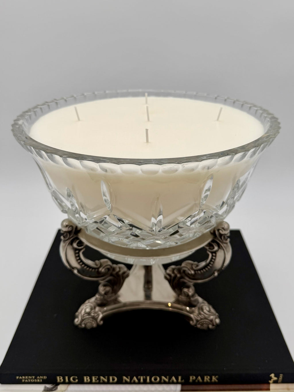 Vintage Godinger Victorian Revival Crystal Centerpiece Bowl on Ornate Silver-Plated Stand