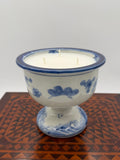 Antique Blue and White Hand-painted Pedestal Bowl from the Late 1800's