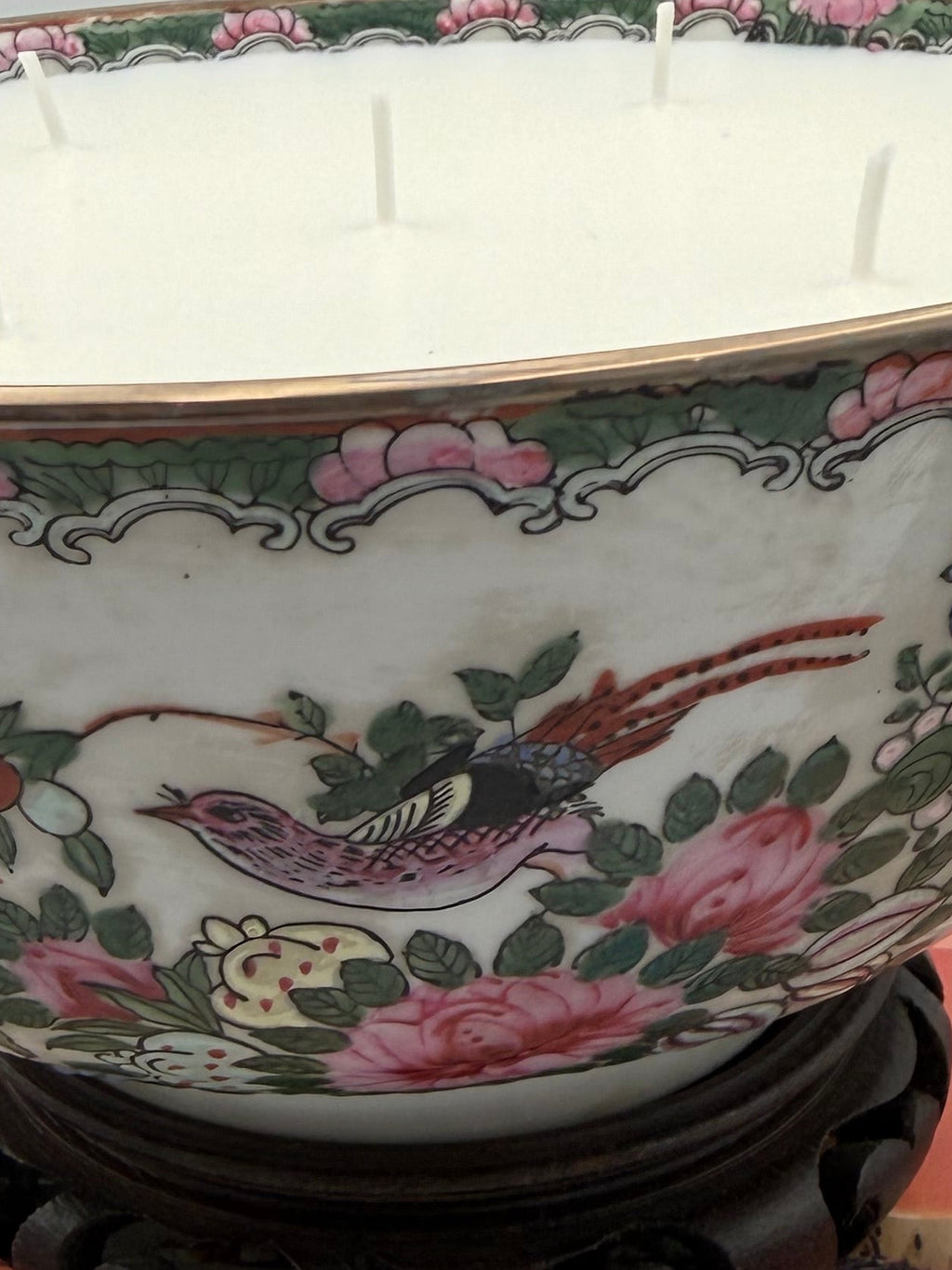 Vintage Chinese Porcelain Famille Rose Medallion Bowl