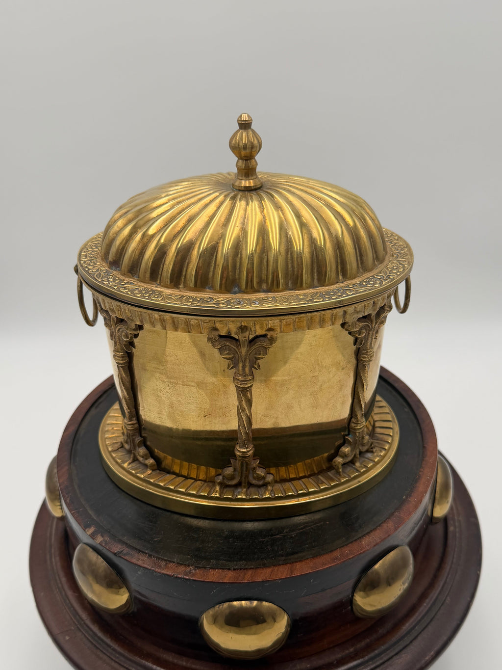 Antique Brass Tea Caddy w/ Hinged Lid
