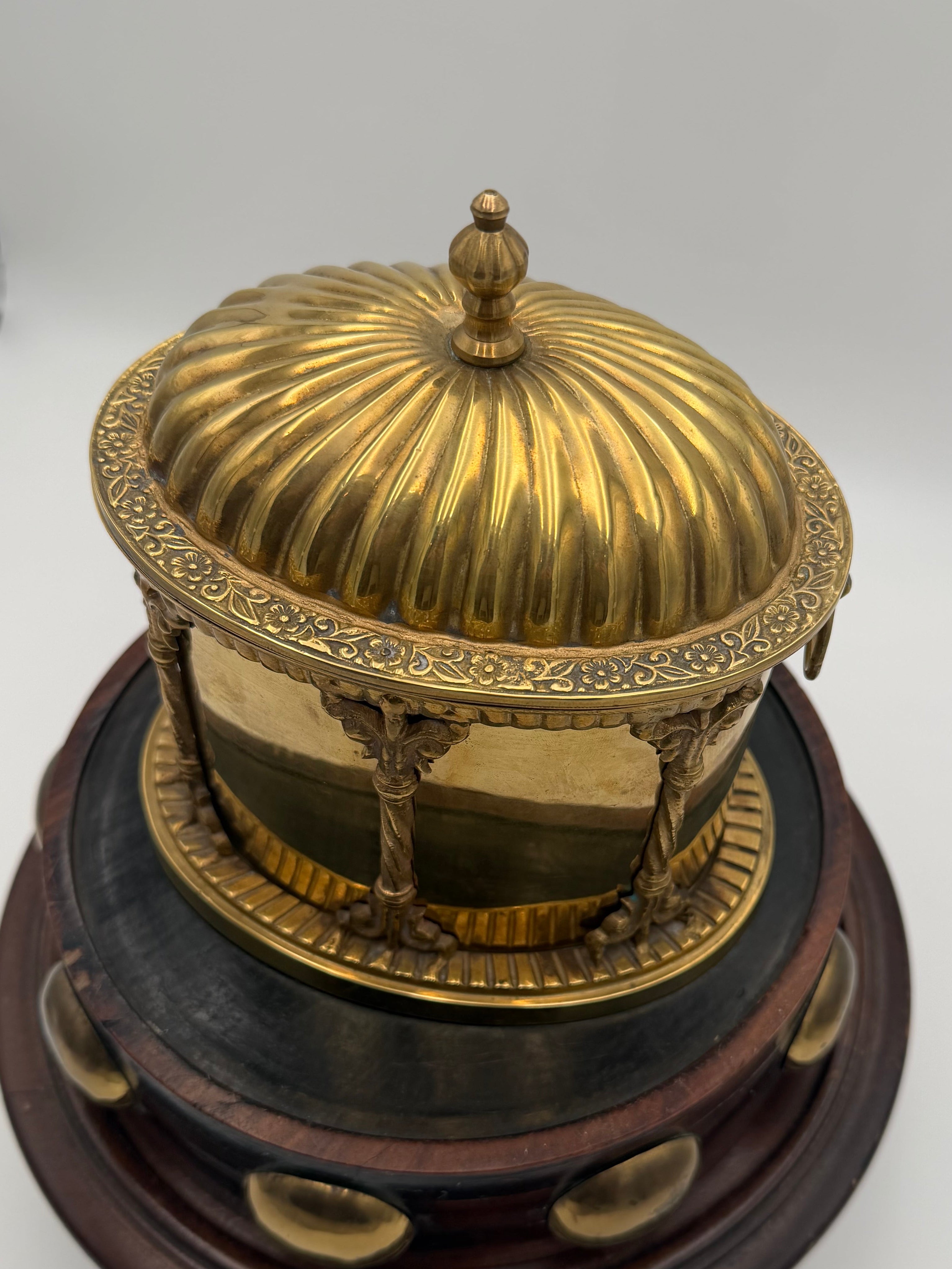 Antique Brass Tea Caddy w/ Hinged Lid