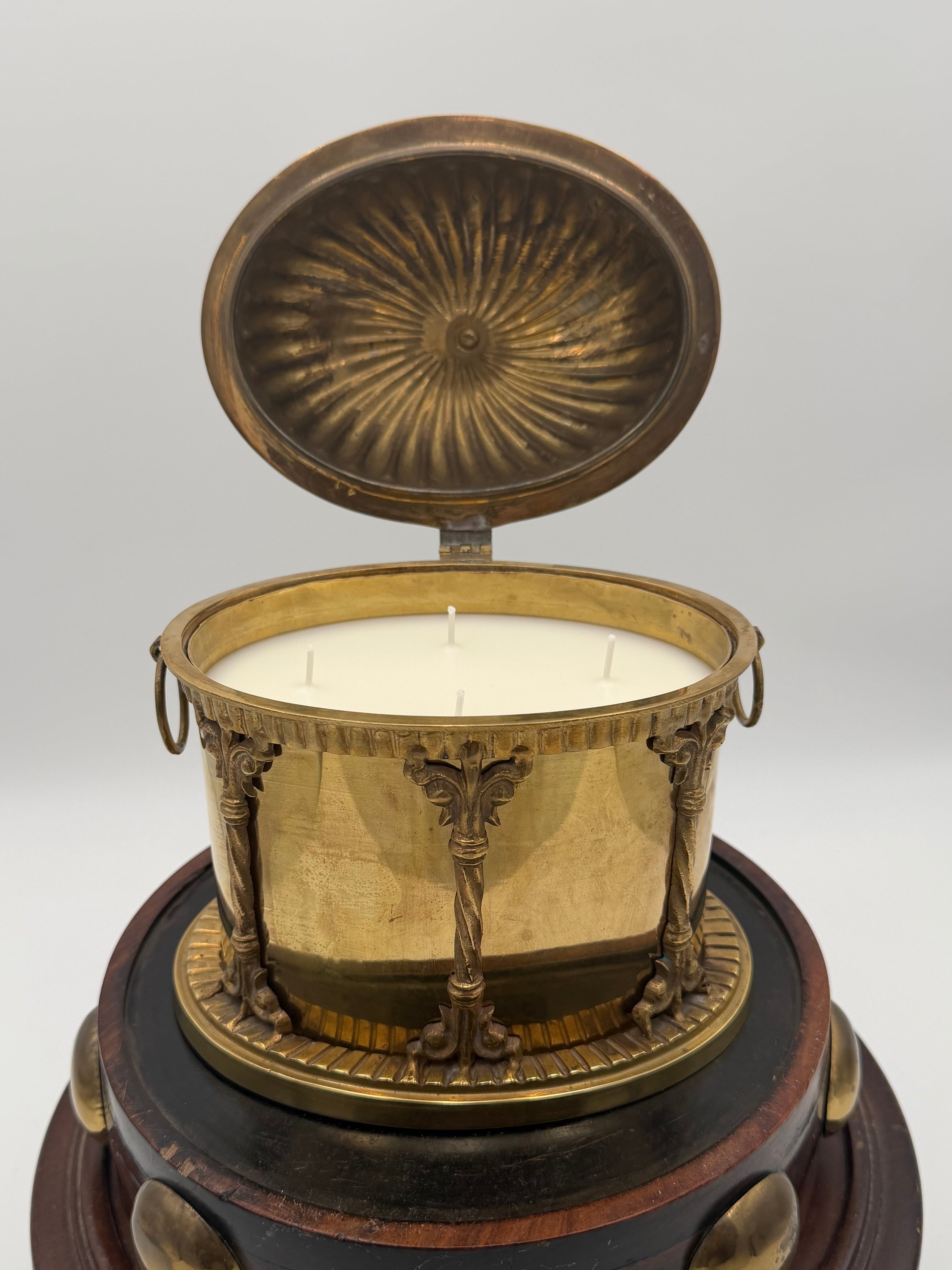 Antique Brass Tea Caddy w/ Hinged Lid
