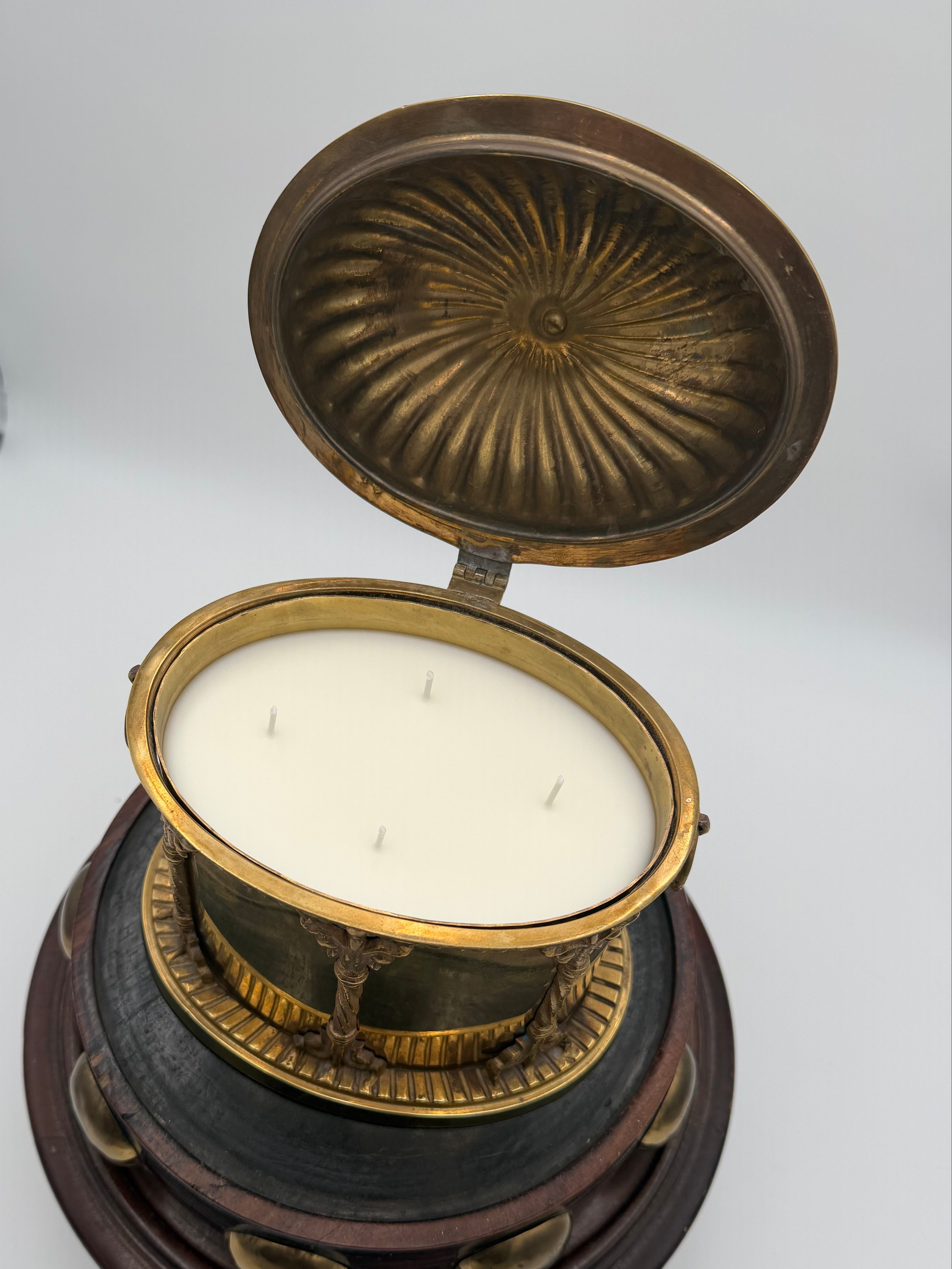 Antique Brass Tea Caddy w/ Hinged Lid