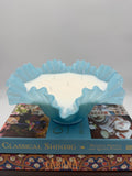 Vintage Fenton Light Blue Bowl with a Ruffled Edge