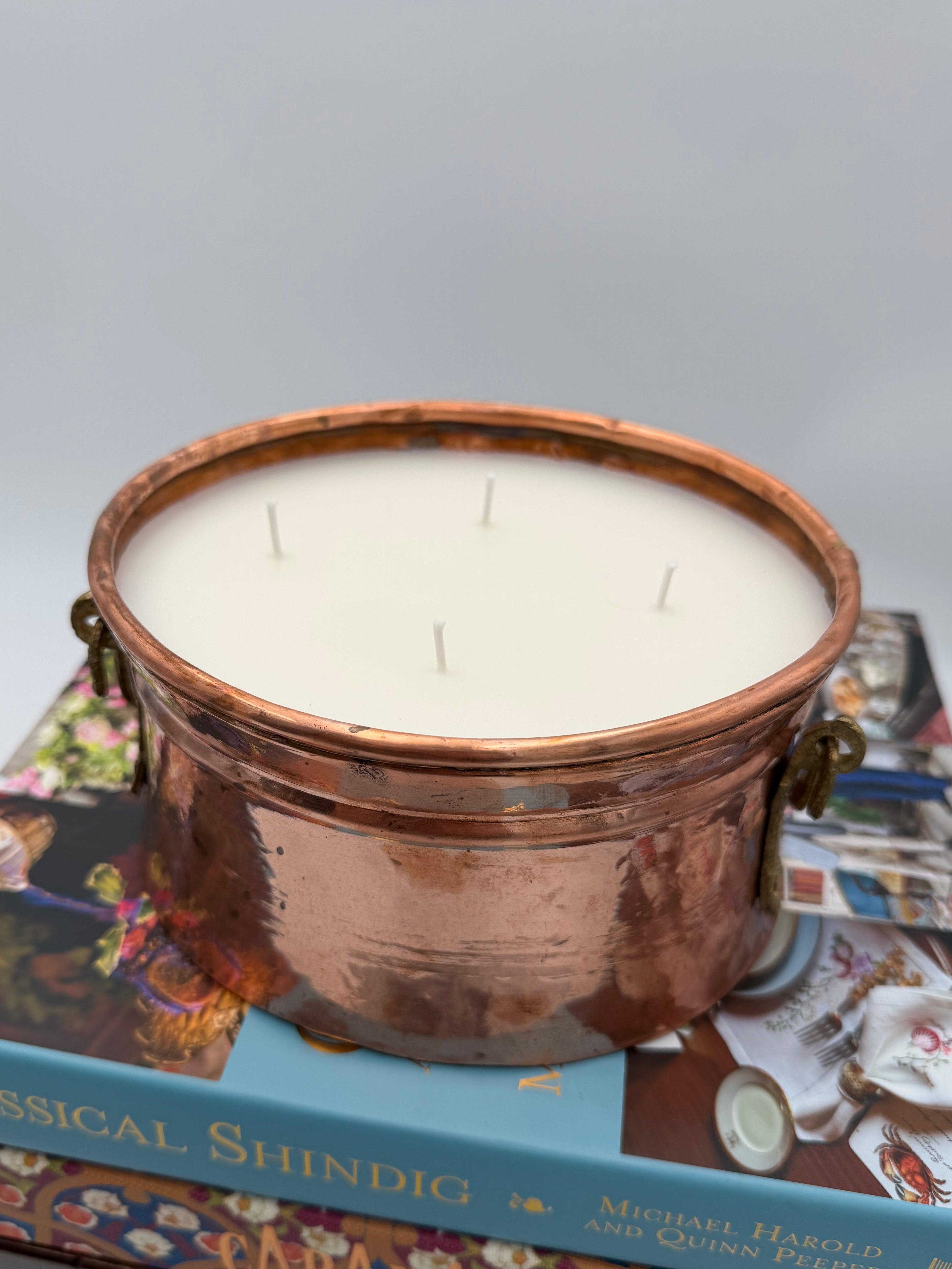 Vintage French Oval Copper Jardinière
