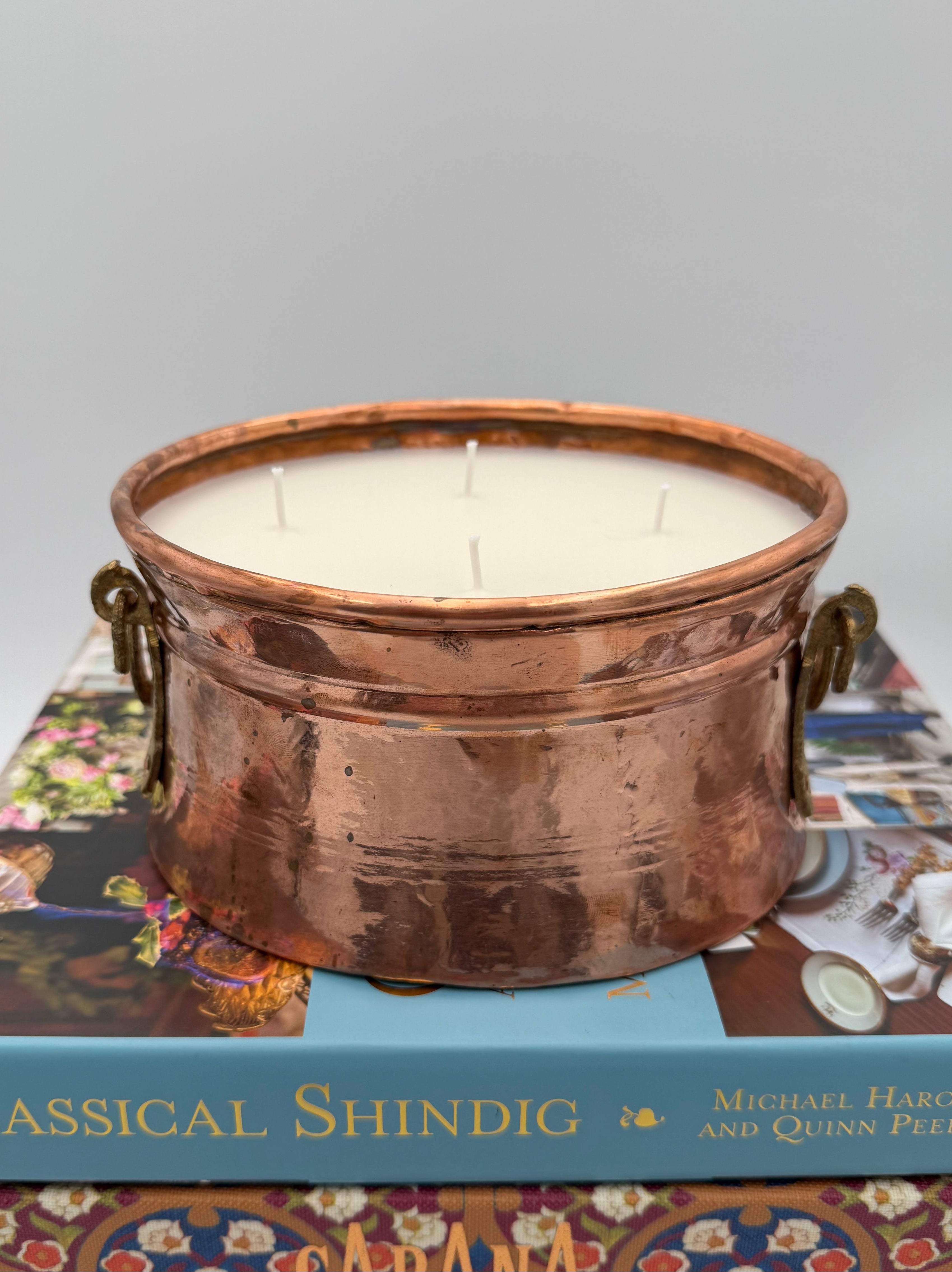 Vintage French Oval Copper Jardinière