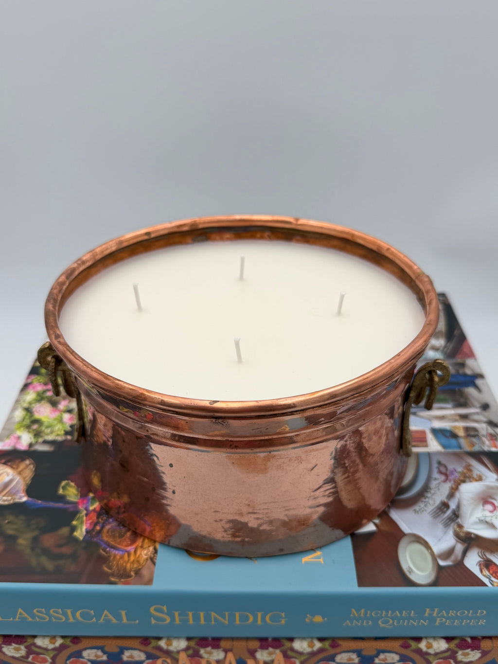 Vintage French Oval Copper Jardinière
