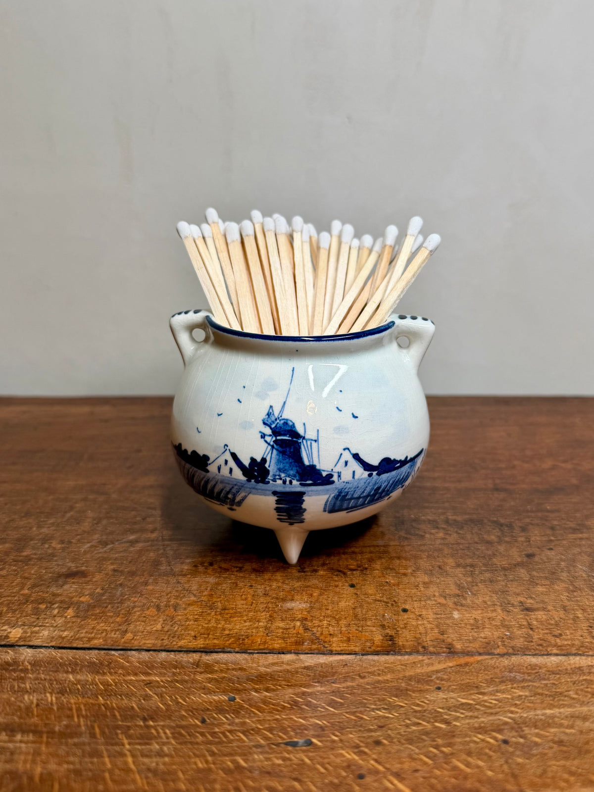 Vintage Delft Miniature Match Holder