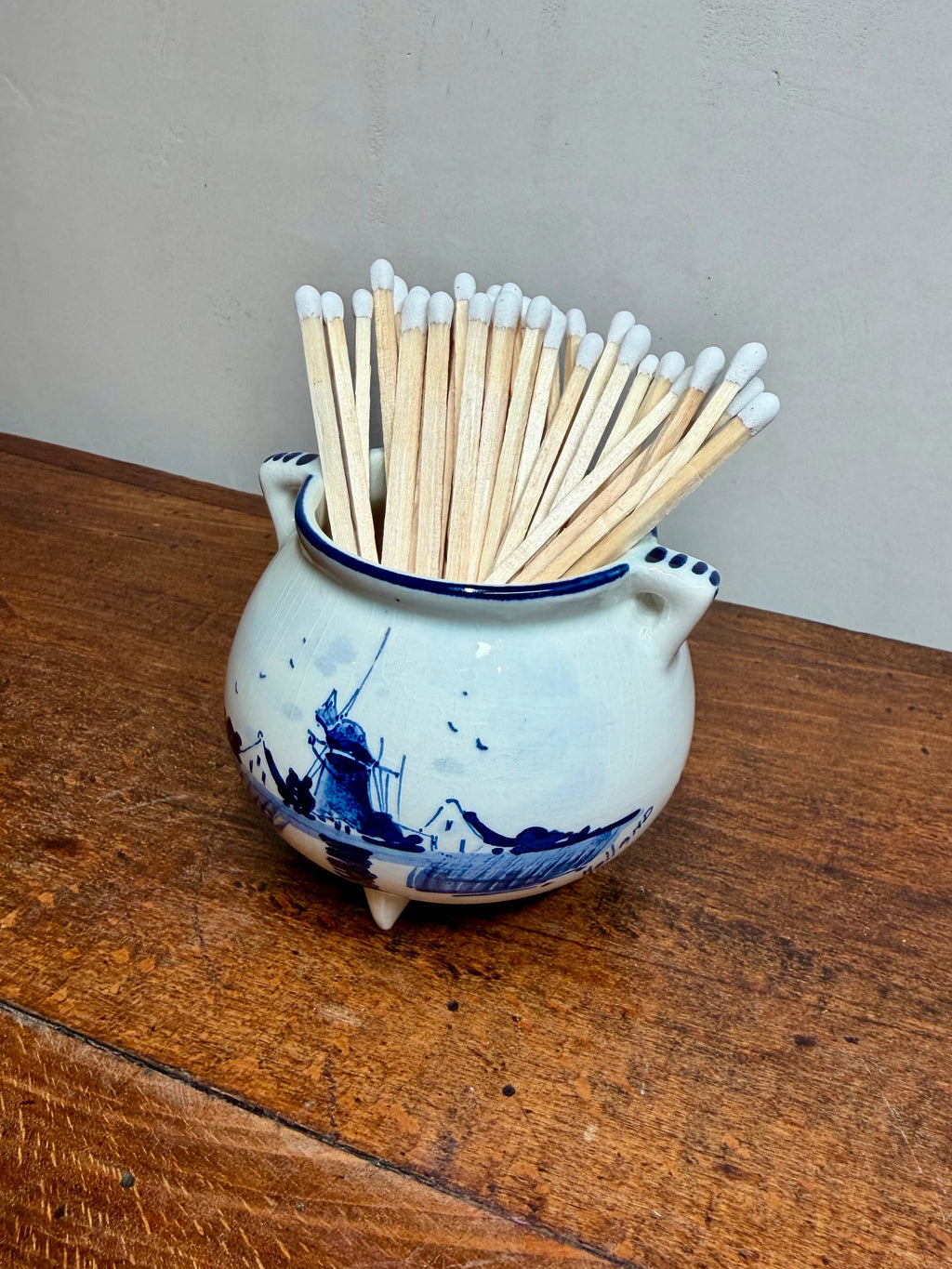 Vintage Delft Miniature Match Holder