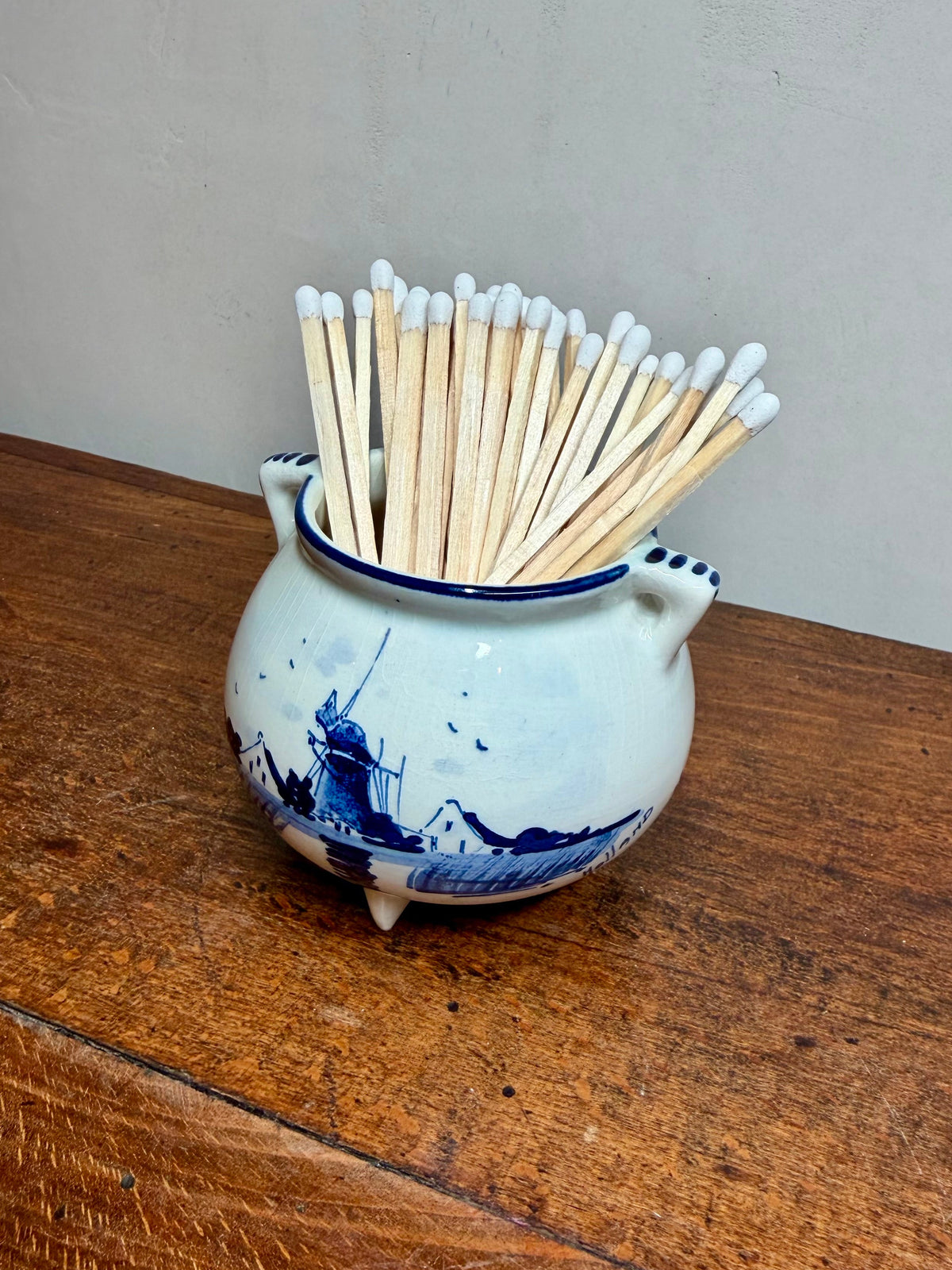 Vintage Delft Miniature Match Holder