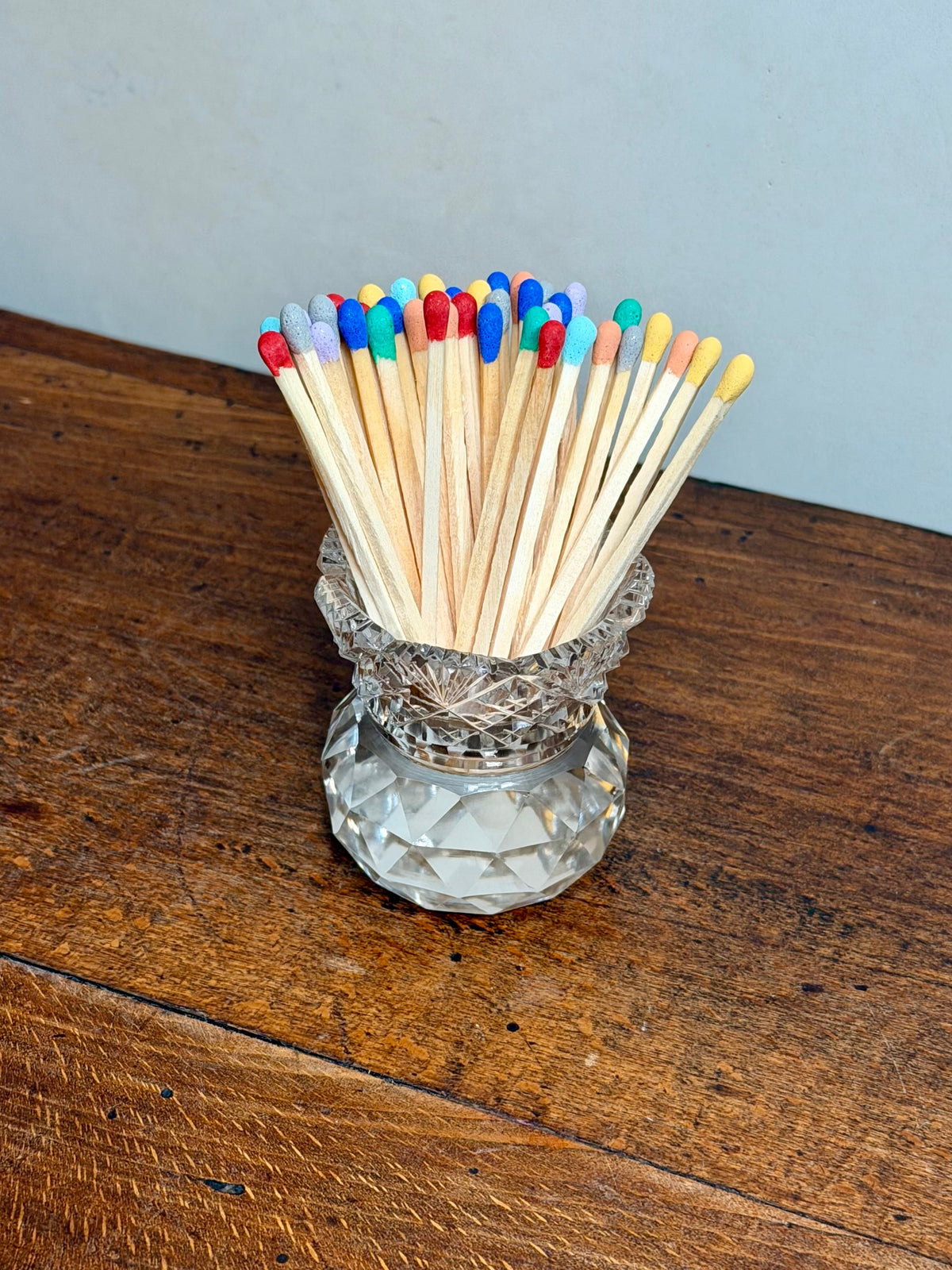 Vintage Cut Crystal Match Holder