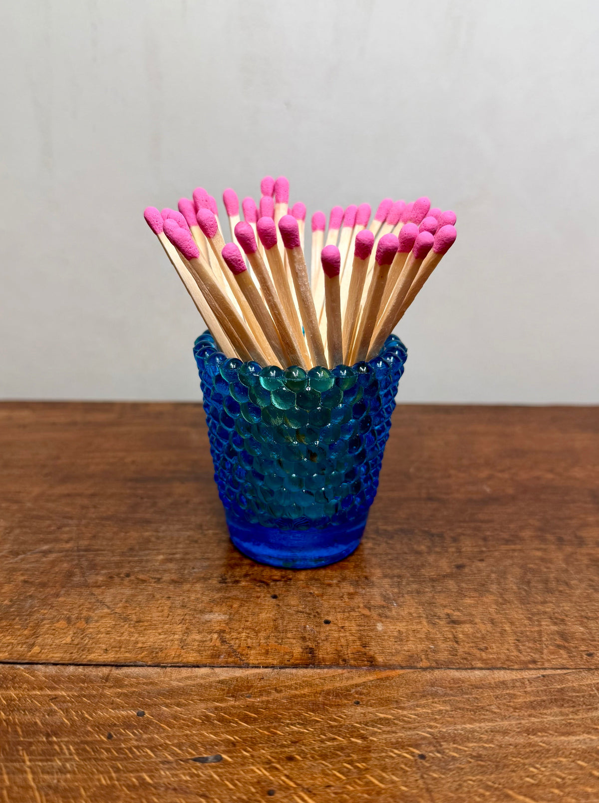 Vintage Hobnail Cobalt Blue Match Holder