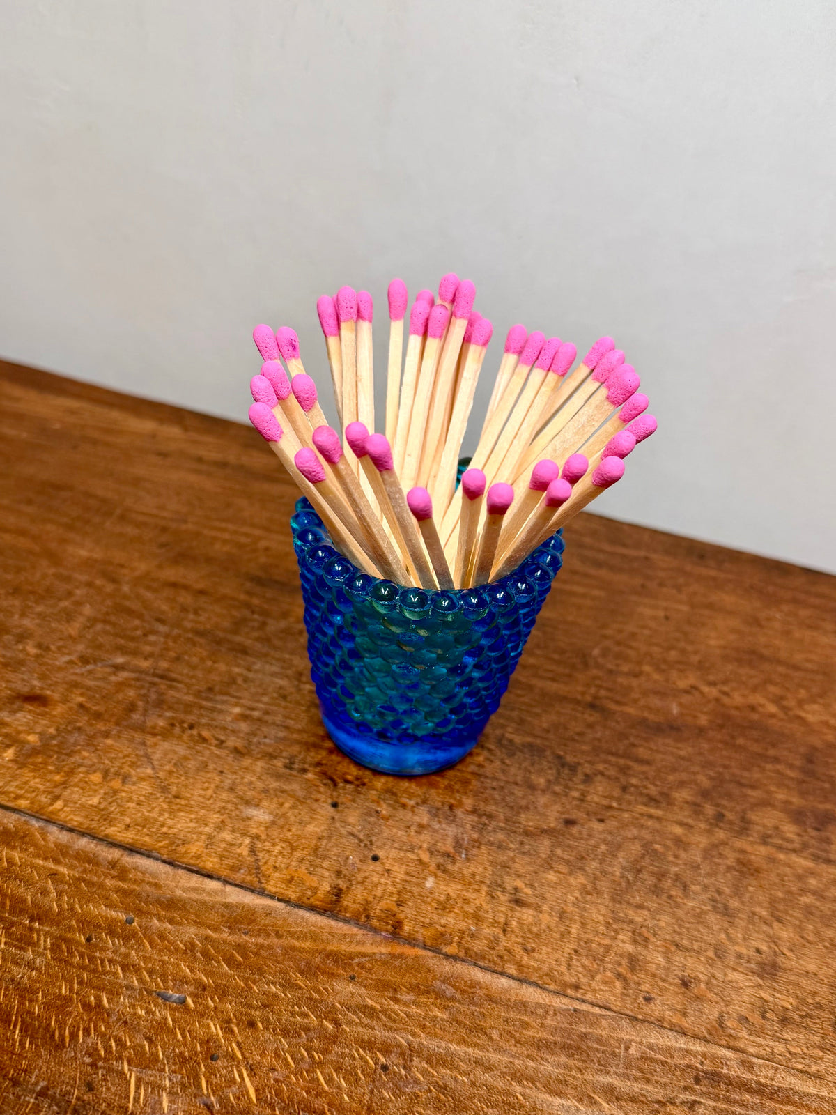 Vintage Hobnail Cobalt Blue Match Holder