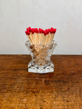 Vintage Crystal Diamond-Cut Match Holder