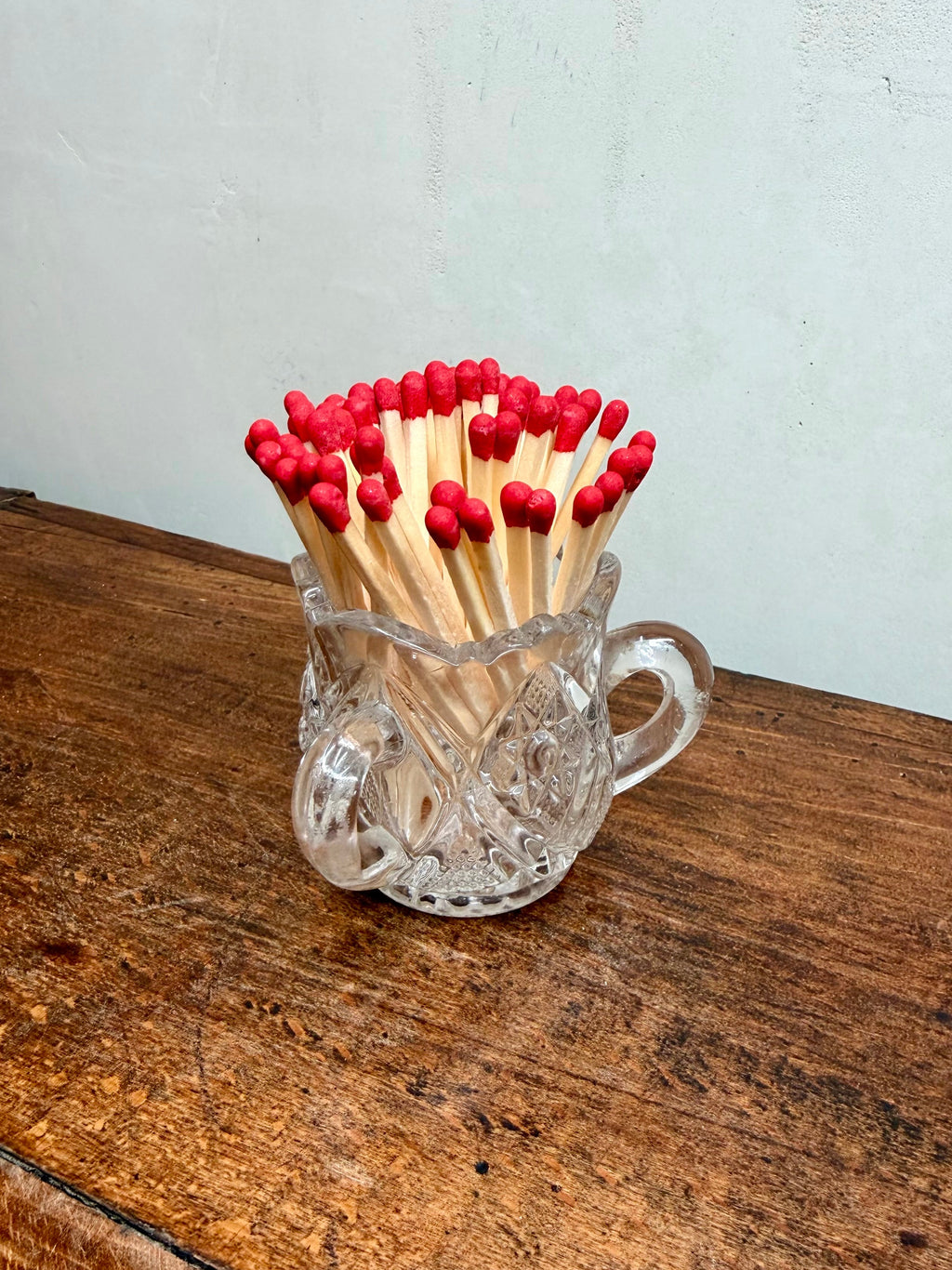 Vintage Tri-handle Crystal Match Holder