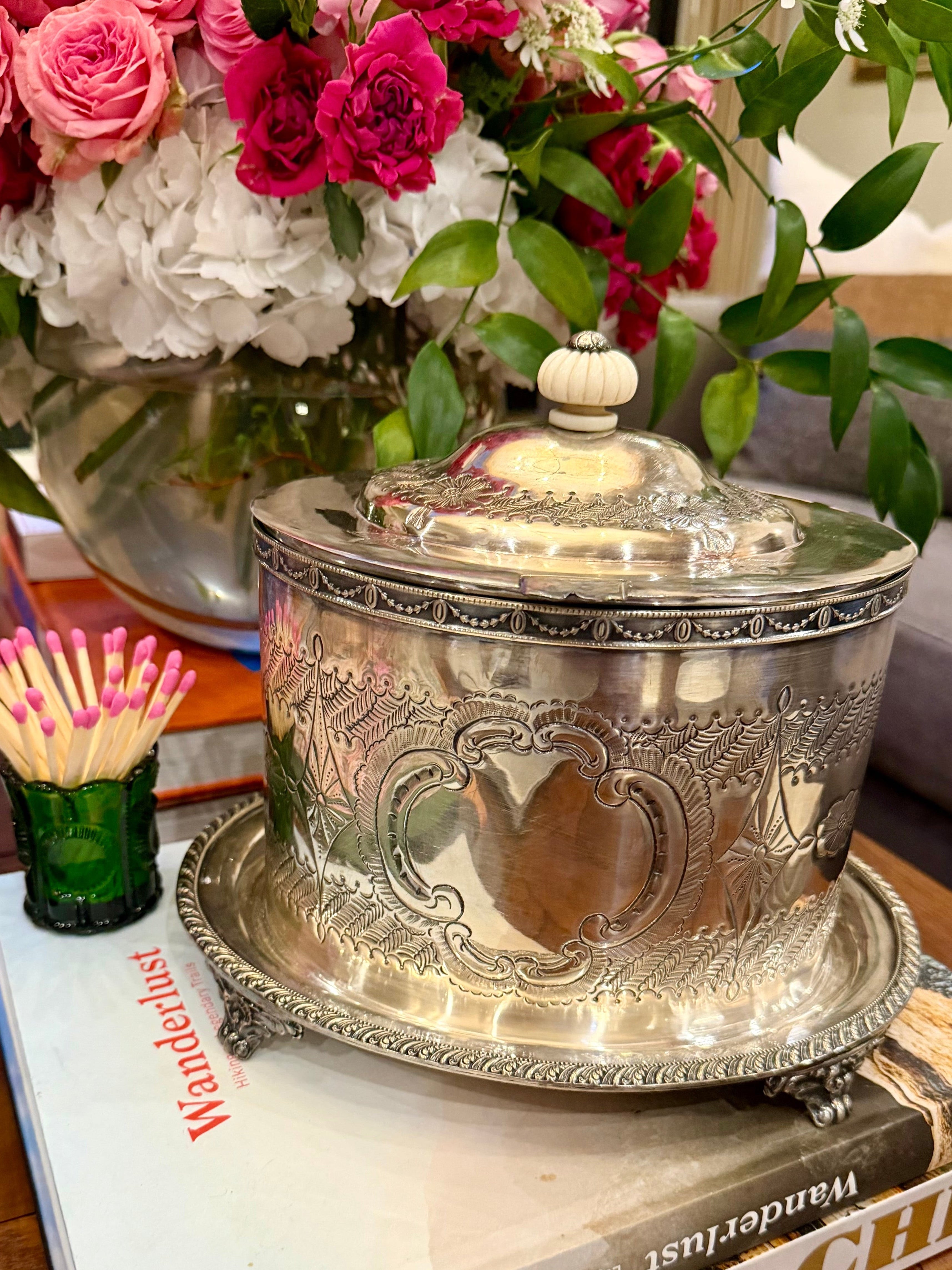 Antique Victorian Silver-Plated Biscuit Barrel