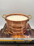 Vintage Copper Oval Riveted Cachepot with Brass Handles