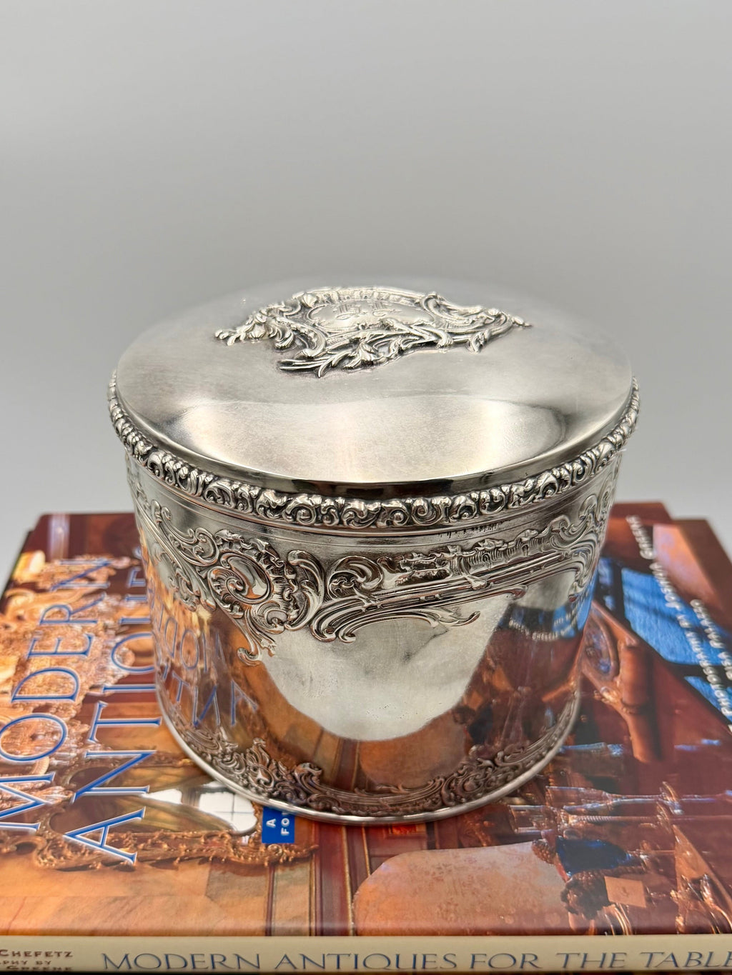 Antique Meridian Large Silver-Plated Round Biscuit Barrel - from the Late 1800's