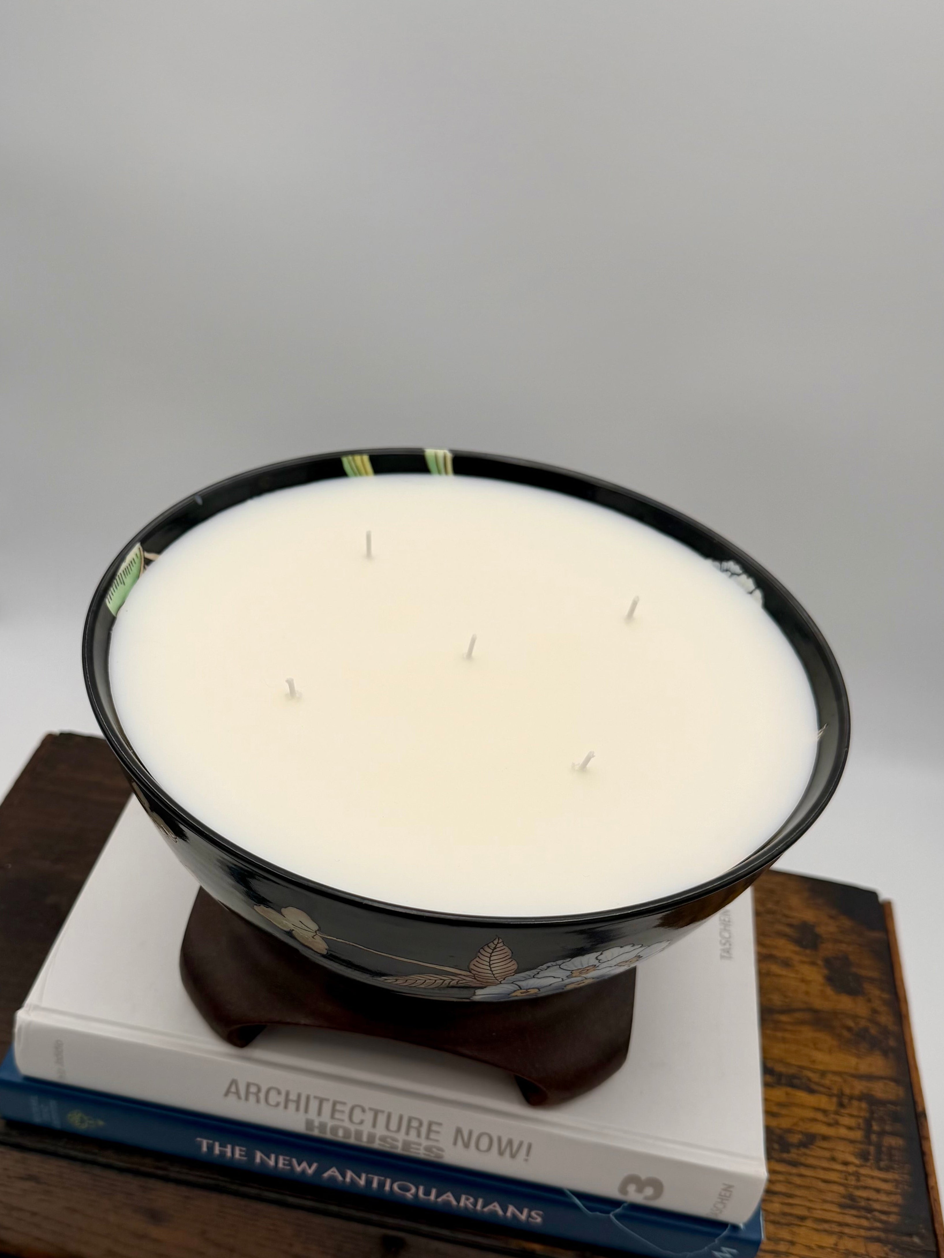 Vintage Famille Noire Chinese Chinoiserie Porcelain Bowl