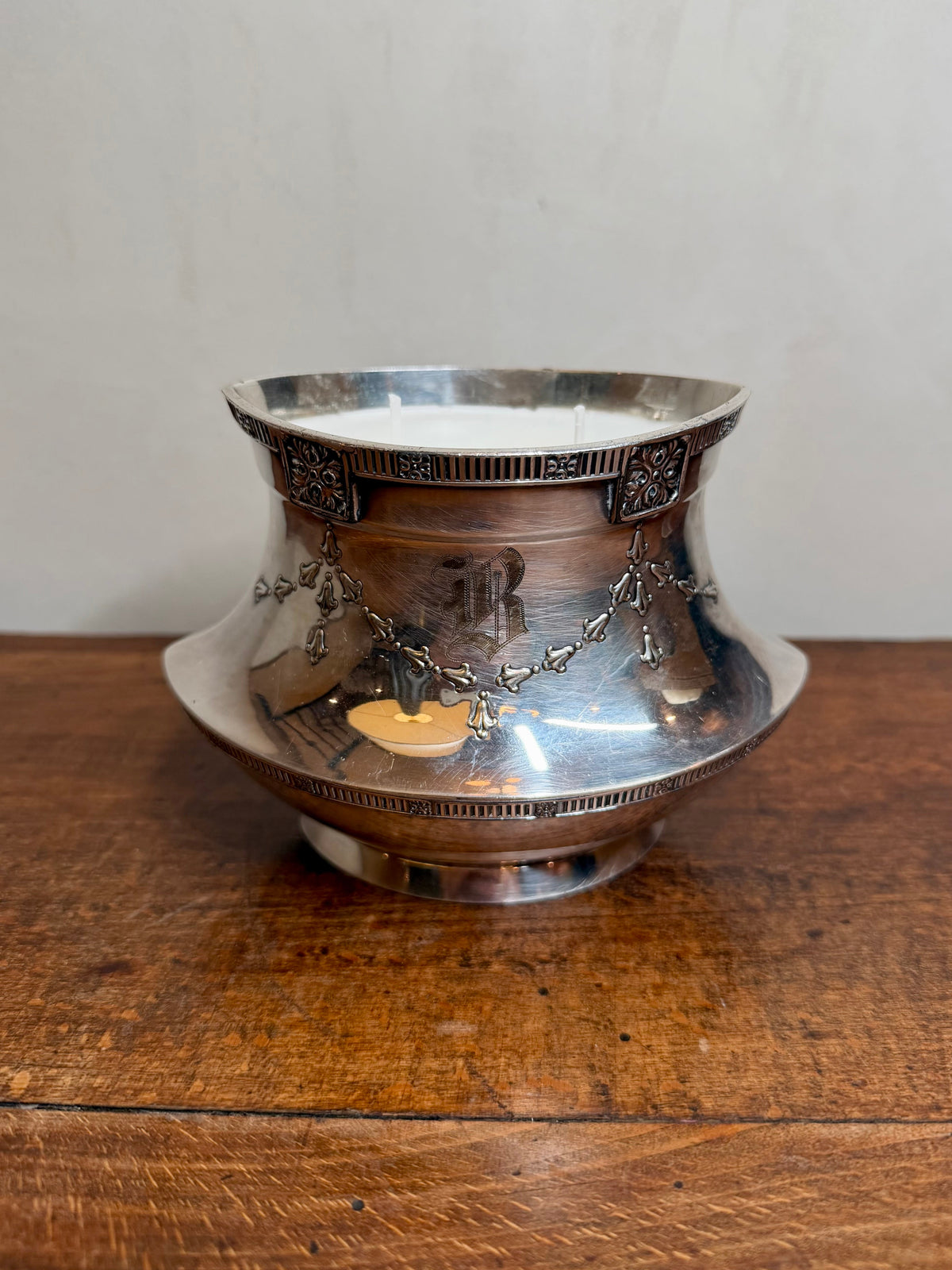 Vintage Silver-plated Trophy Bowl with Mongrammed "B"