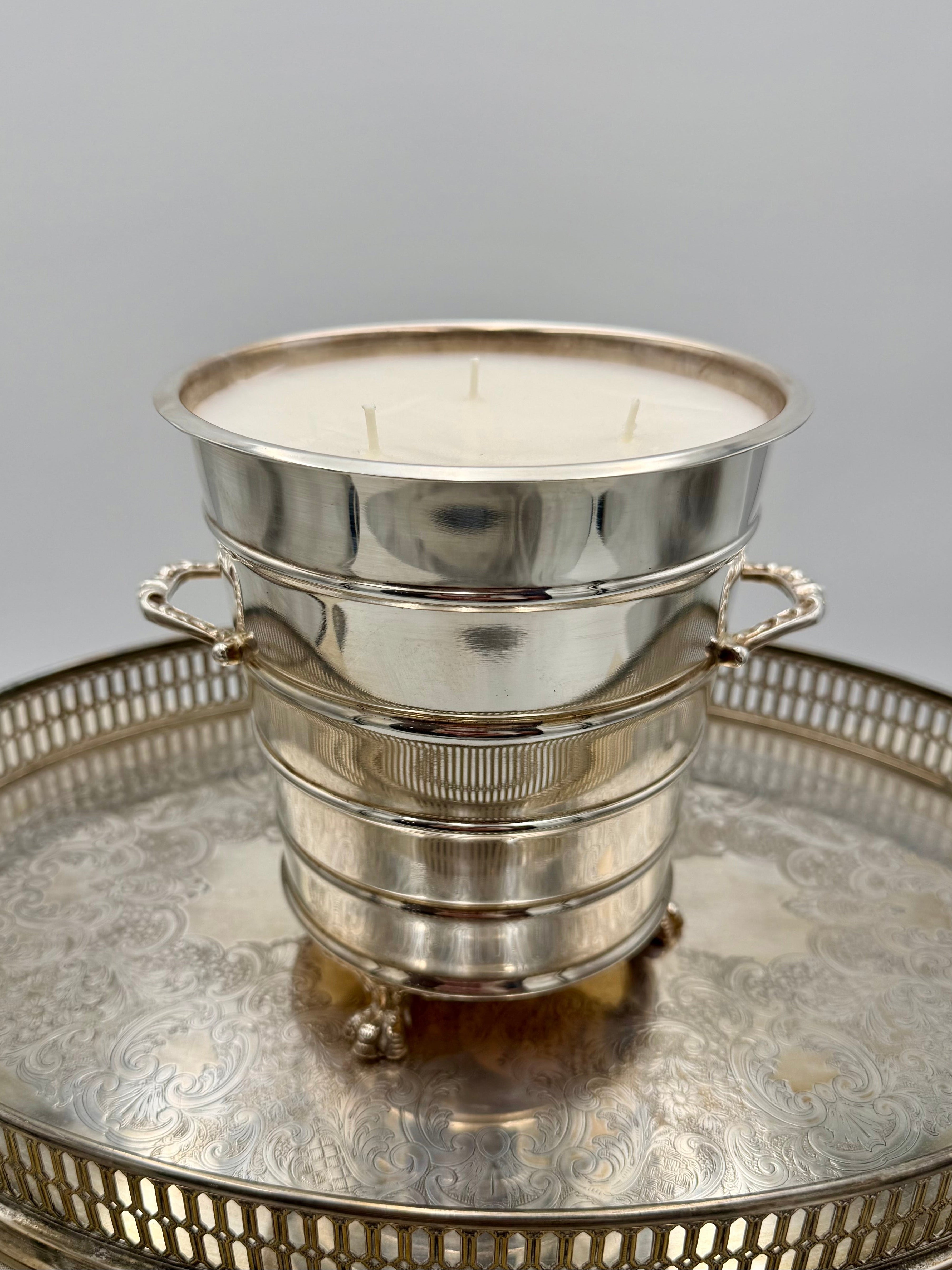 Vintage Silver Plate Footed Ice Bucket