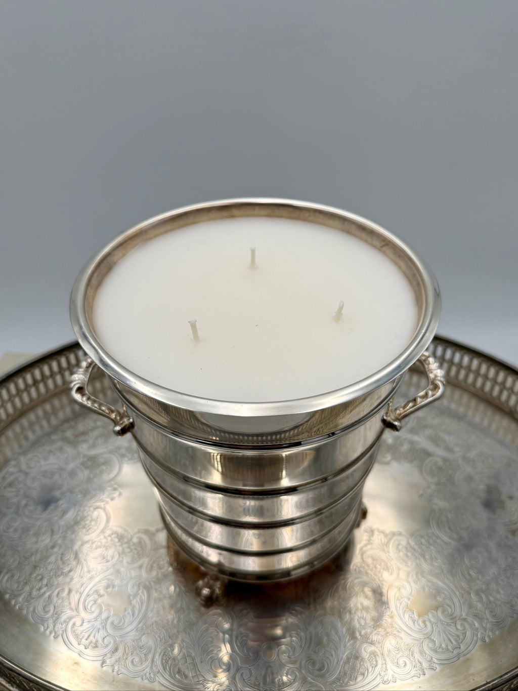 Vintage Silver Plate Footed Ice Bucket