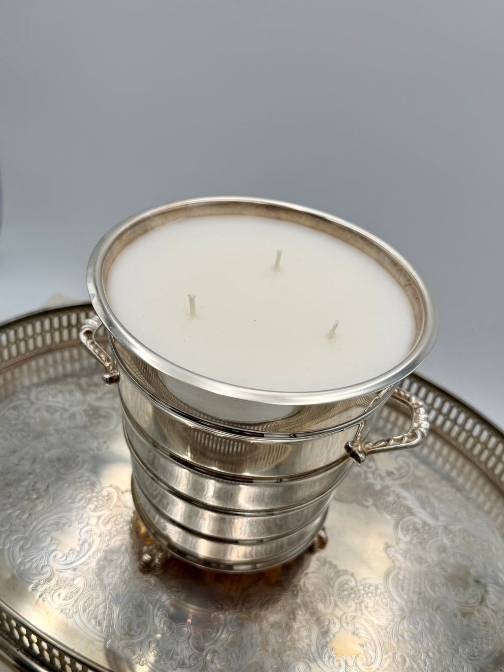 Vintage Silver Plate Footed Ice Bucket