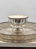 Vintage Silver-Plated Pedestal Bowl with Rope Rim Detail - Made in England