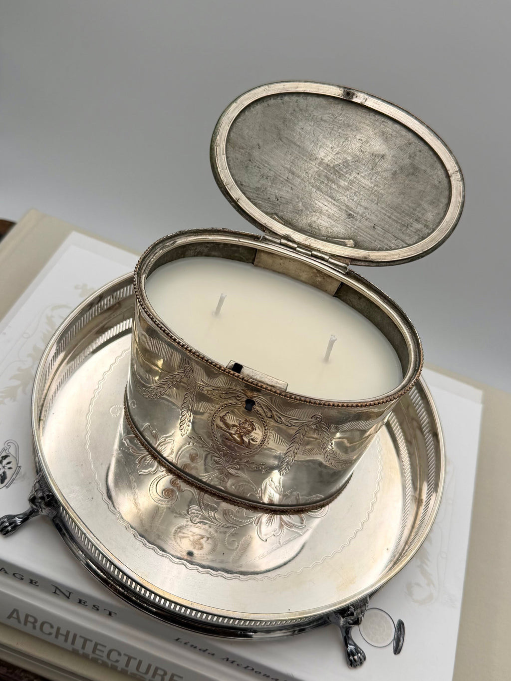Antique Victorian Silver-Plated Oval Tea Caddy