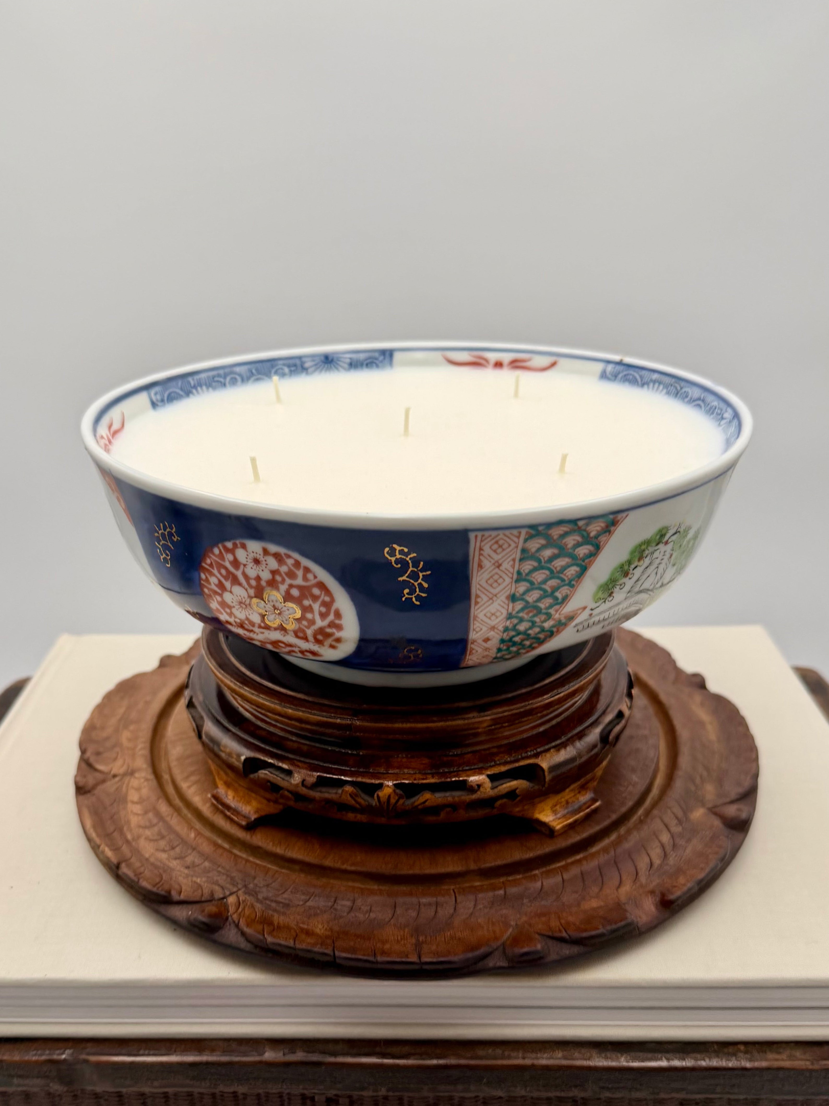 Vintage Japanese Imari Porcelain Bowl with Stand