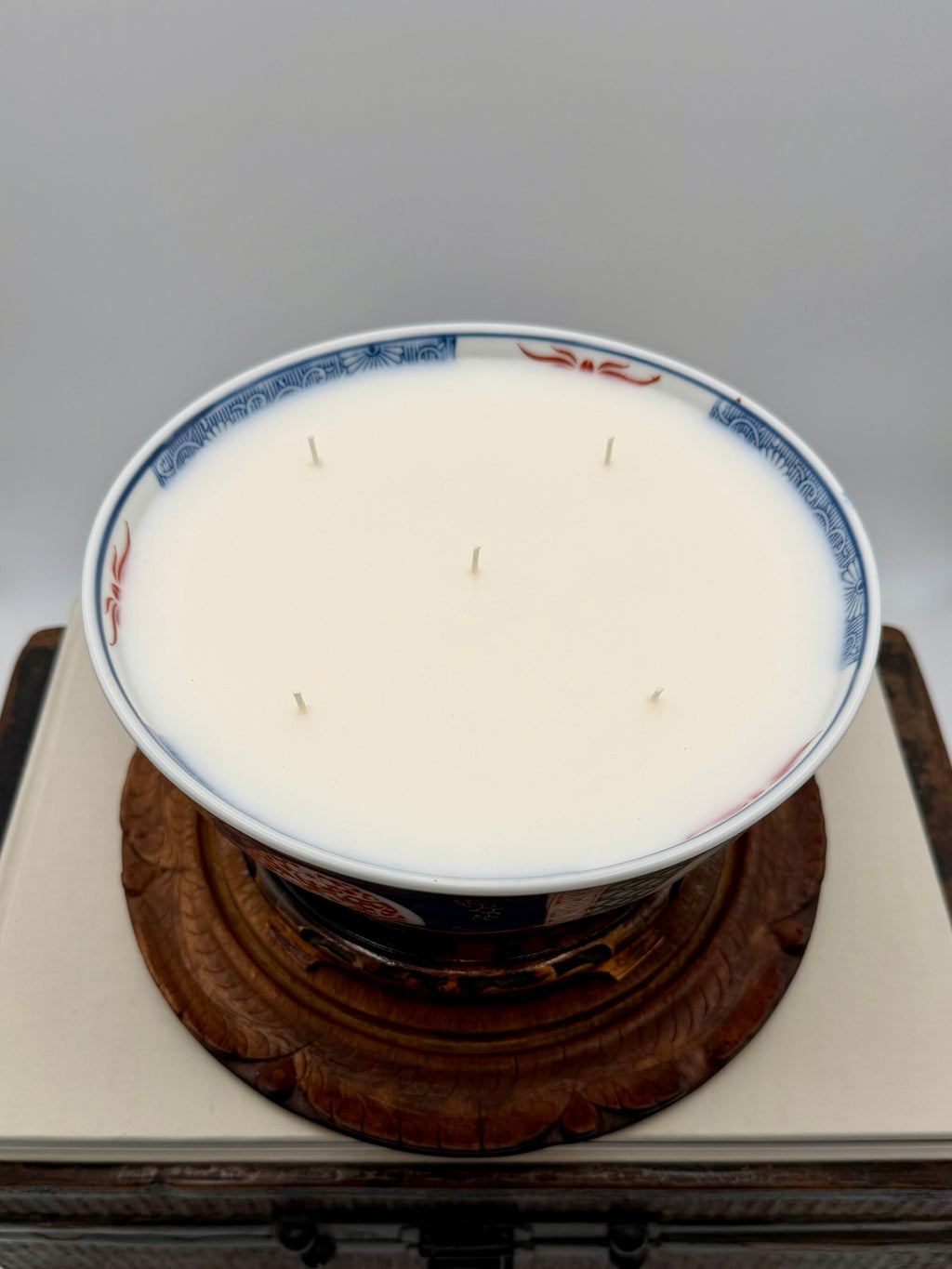 Vintage Japanese Imari Porcelain Bowl with Stand