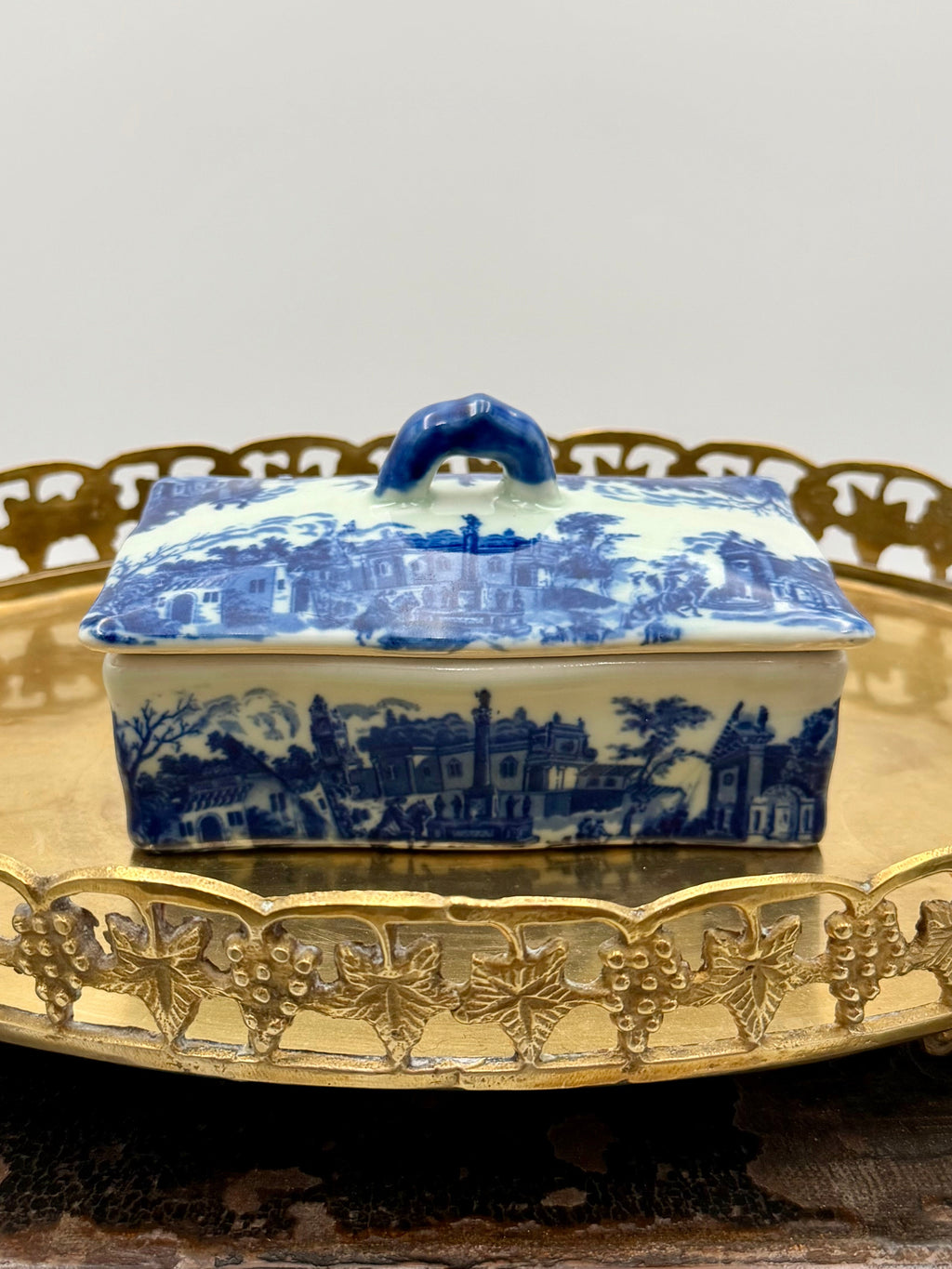 Antique English Victoria Ware Ironstone Lidded Box
