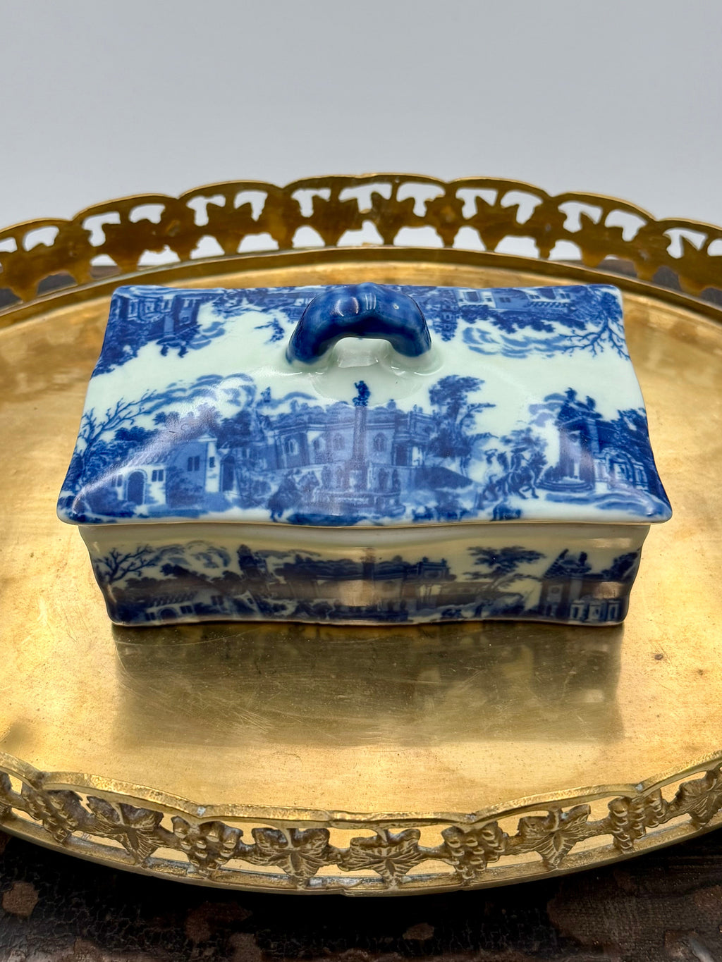 Antique English Victoria Ware Ironstone Lidded Box
