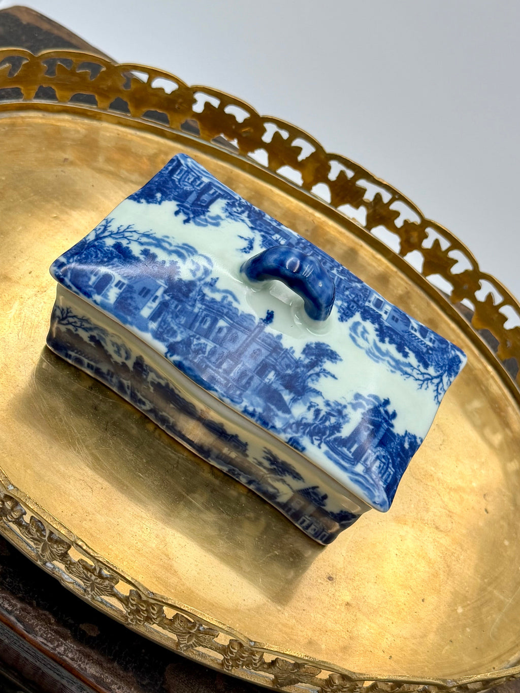 Antique English Victoria Ware Ironstone Lidded Box