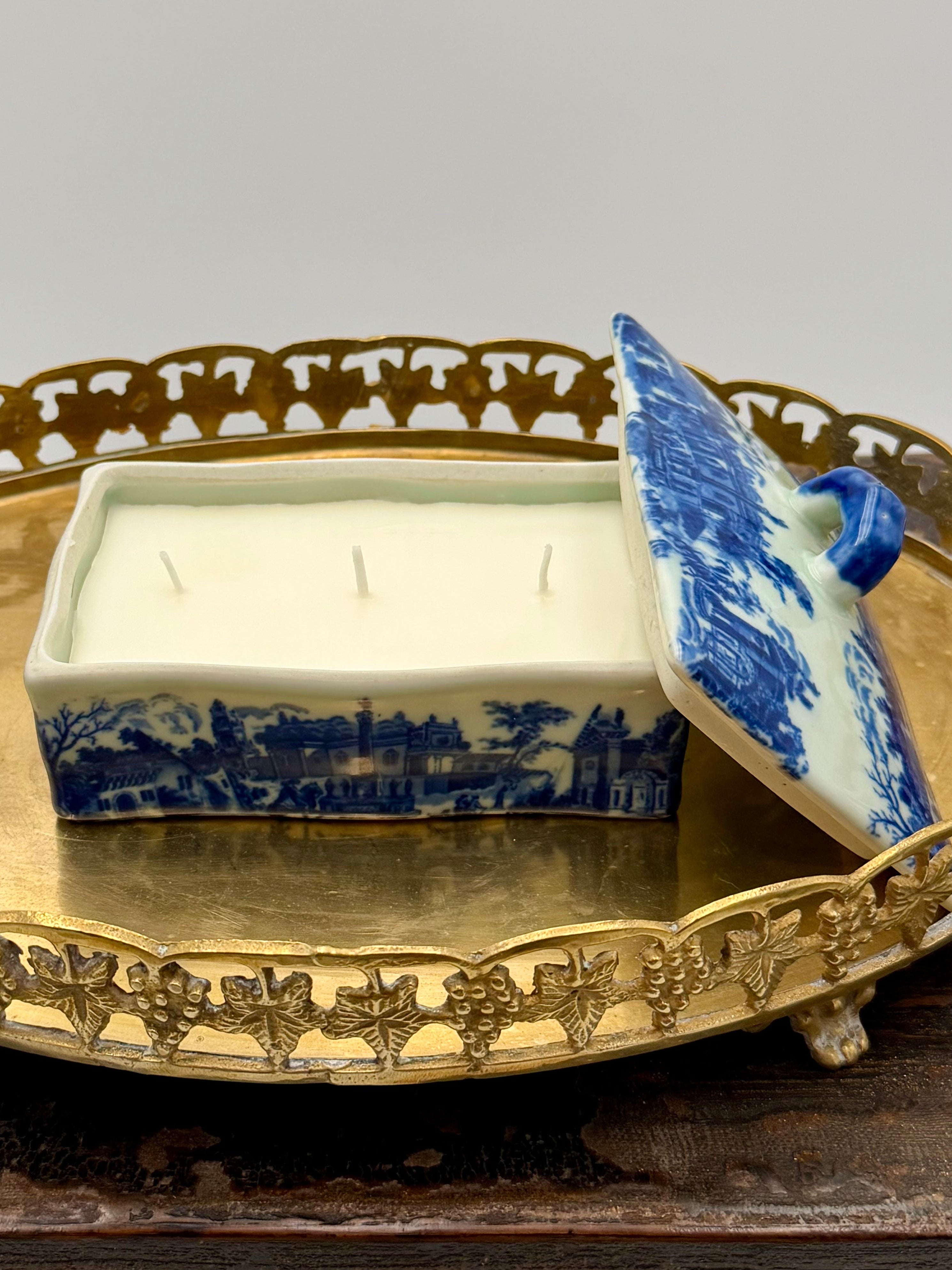 Antique English Victoria Ware Ironstone Lidded Box