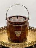 Antique Oak and Silver-Plated Biscuit Barrel - England 19th Century