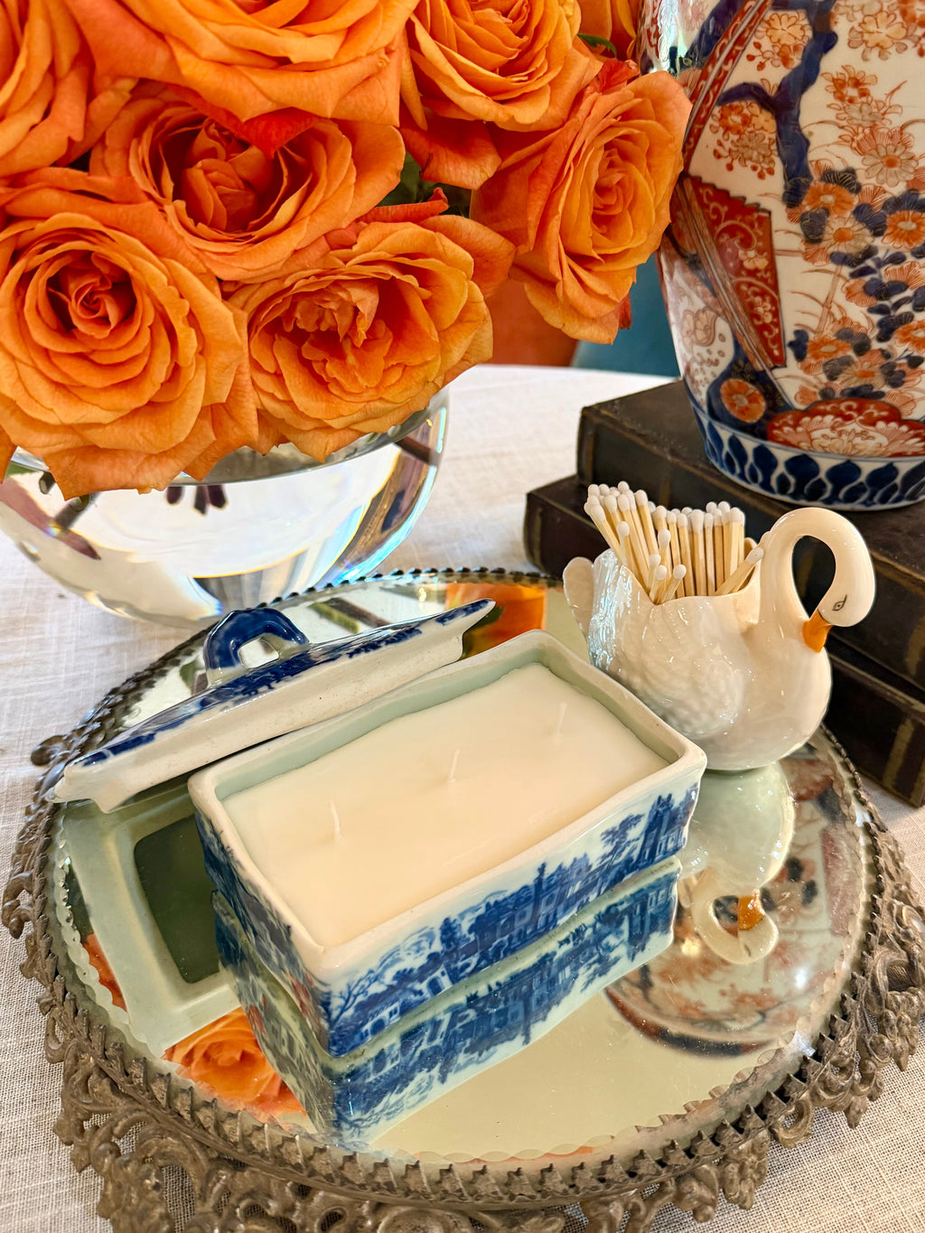 Antique English Victoria Ware Ironstone Lidded Box