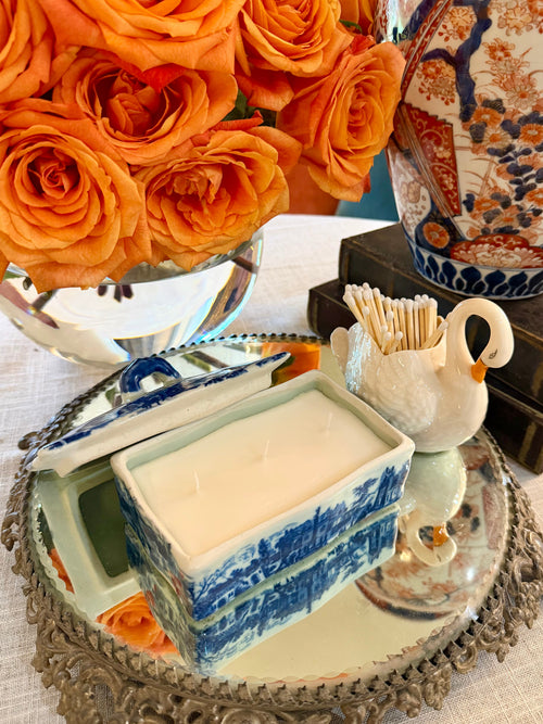 Antique English Victoria Ware Ironstone Lidded Box