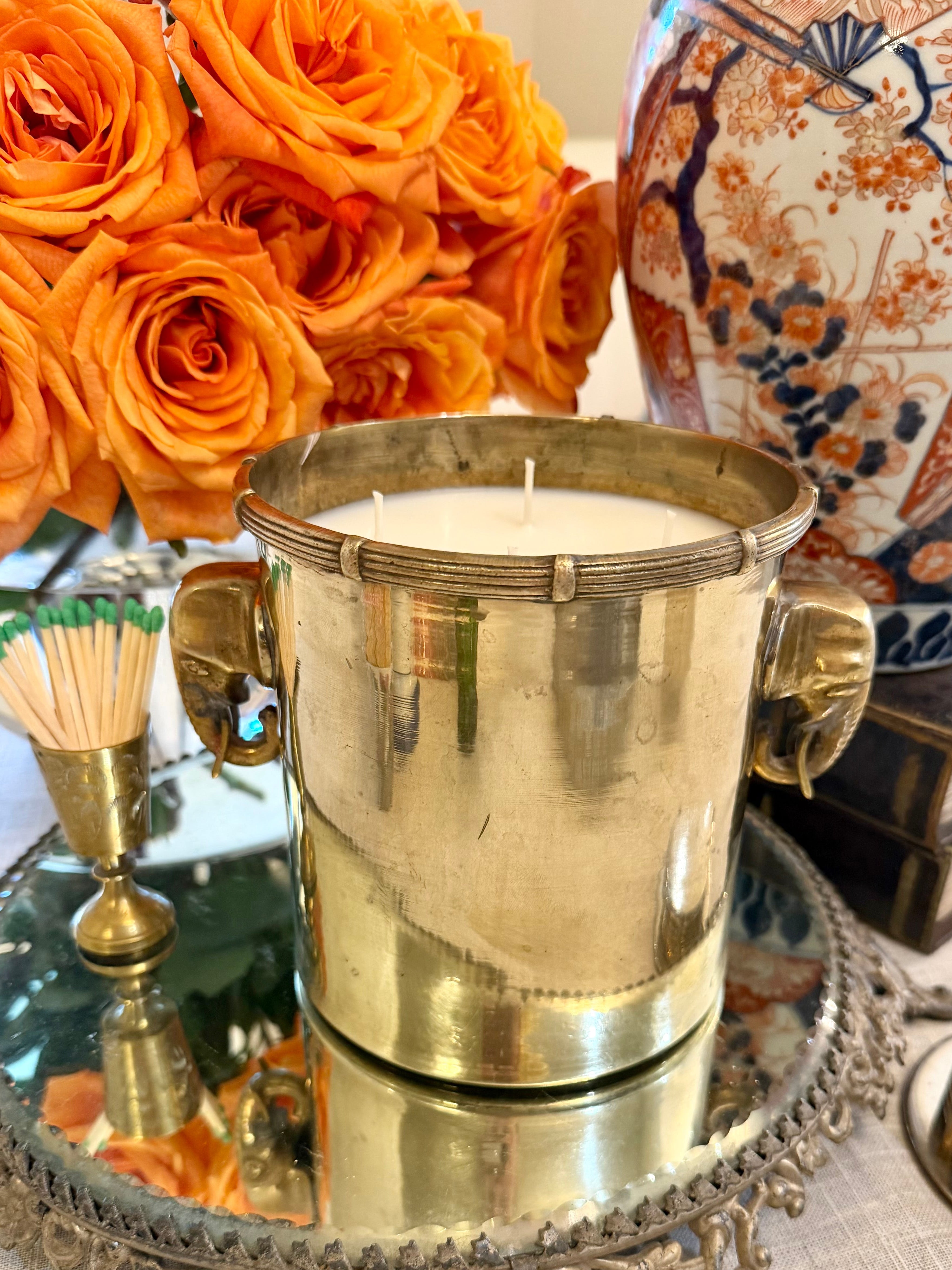 Vintage Brass Elephant Ice Bucket
