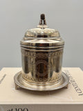 Vintage Silver-Plated Victorian Footed Biscuit Barrel with Wheat Finial in Excellent Condition